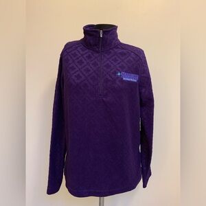 Lands End Purple Diamond Design Magruder Hospital Fleece Partial Zip Small 6-8